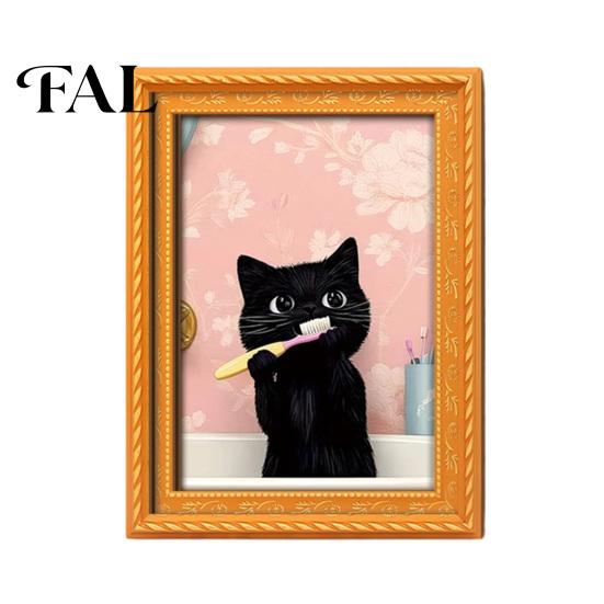 Decorative Soft Magnetic Stickers Wooden Black Cat Fridge Magnet, Seasonal Cartoon Kitchen Bathroom Decor, Autumn Home Decorations Cute Theme