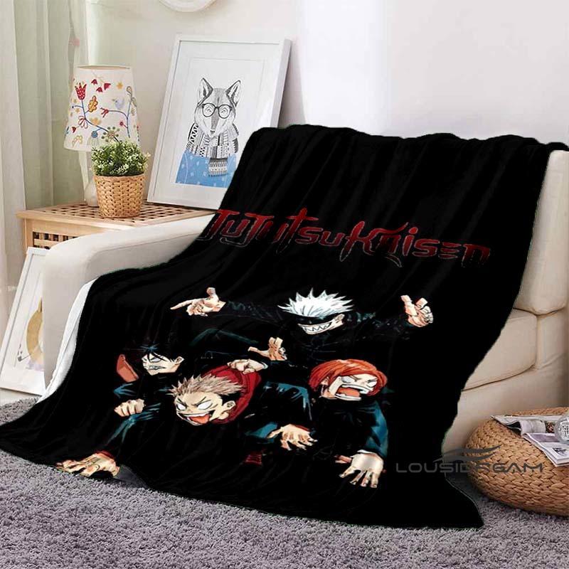 Jujutsu Kaisen Cartoon-Themed Flannel Blanket — Soft & Cozy Throw for Bed, Sofa, or Picnic Use — A Great Gift for Kids