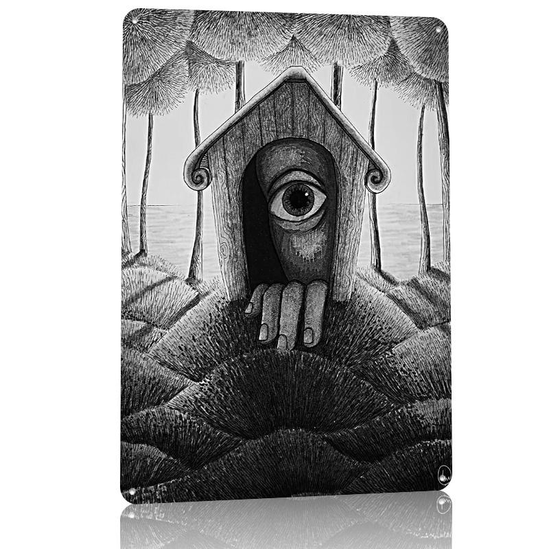Door on a Hill D Texture Metal Poster Customized Wall Art Tin Sign Gift for Mancave Decoration Garage Decorations Desk Decor