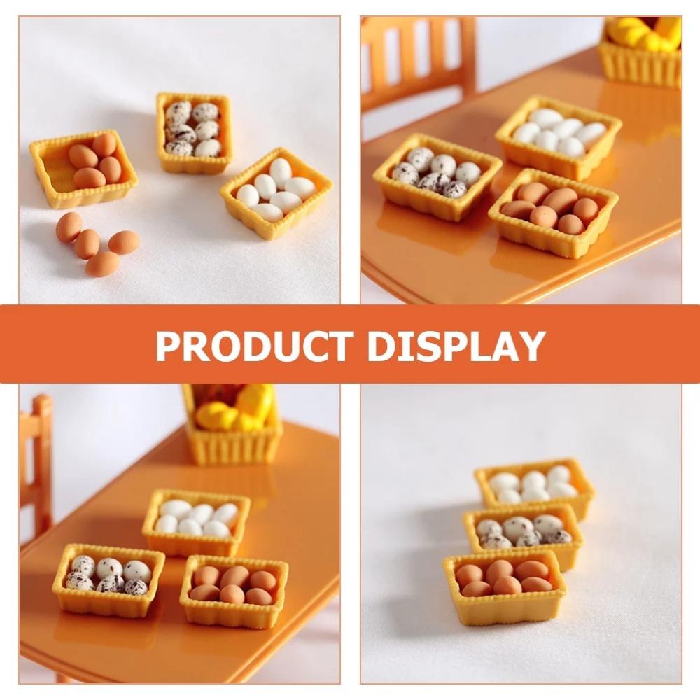1:12 Ölçekli Dollhouse Yumurta Seti Dollhouse Minyatür Mini Yumurta Modelleri Tepsi ile Ev Mutfak Minyatür Yemek Oyuncak Paskalya Hediyesi