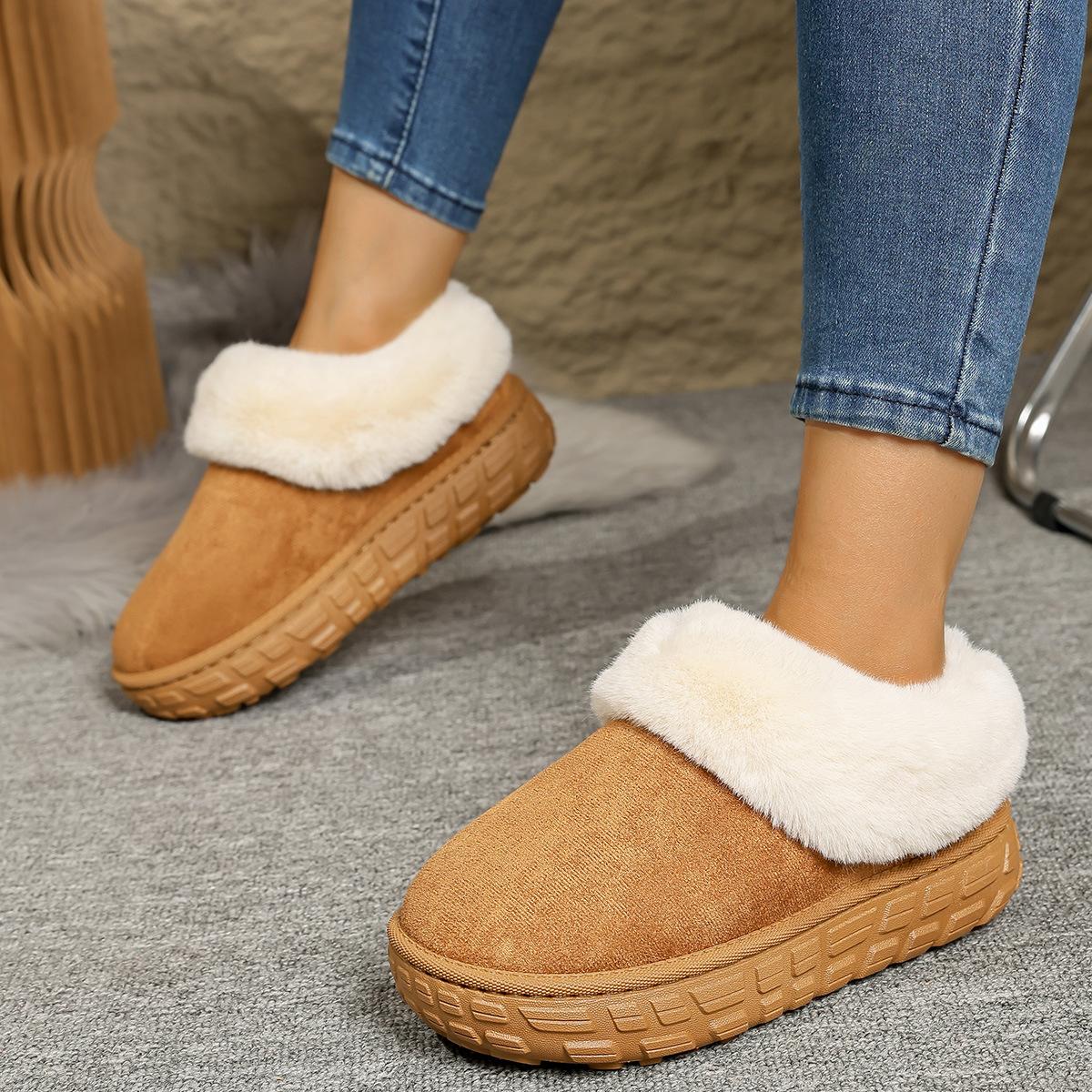 

Fashion Plus Size Flat Snow Boots for Women 2025 Winter Soft Thick-Soled Chunky Platform Casual Boots Warm Comfort Non Slip Ankle Boots 36