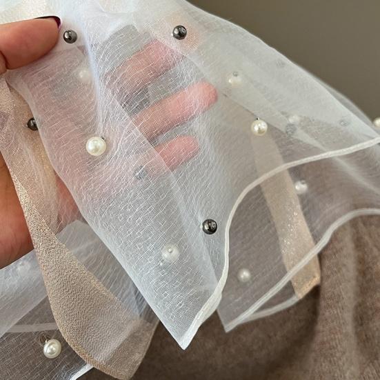 Lenço frisado de 190 cm feito de material de seda quente outono e inverno para mulheres