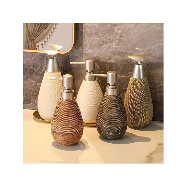 Creative Retro Style Ceramic Push-Type Soap Dispenser With Pump, Hand Soap Bottle, Suitable For Bathrooms Kitchens And Toilets
