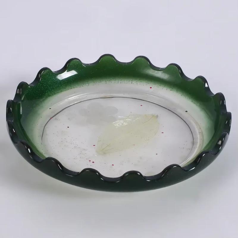 Mirror Wave Plate Silicone Mold Crystal Glue Handmade Round Flat Bottom Storage Plate Mold DIY Home Crafts Clay Mold Wholesale