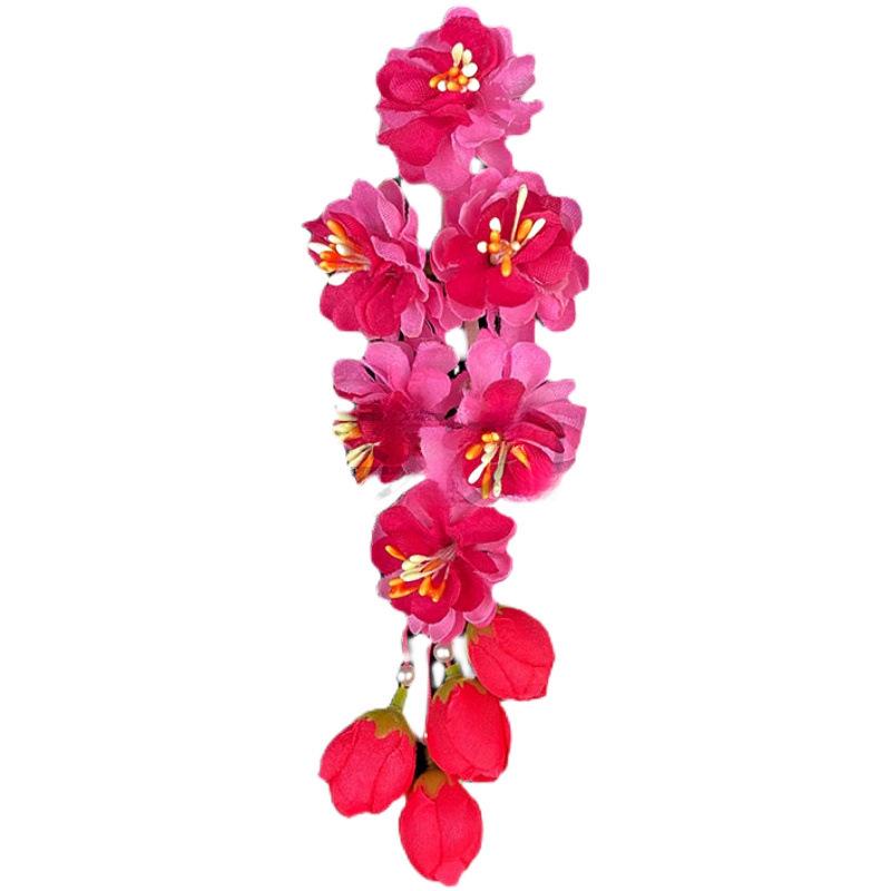 Peking Opera Silk Flower Hairpin Headdress - Ancient Style Qingyi Hudan Hair Accessory