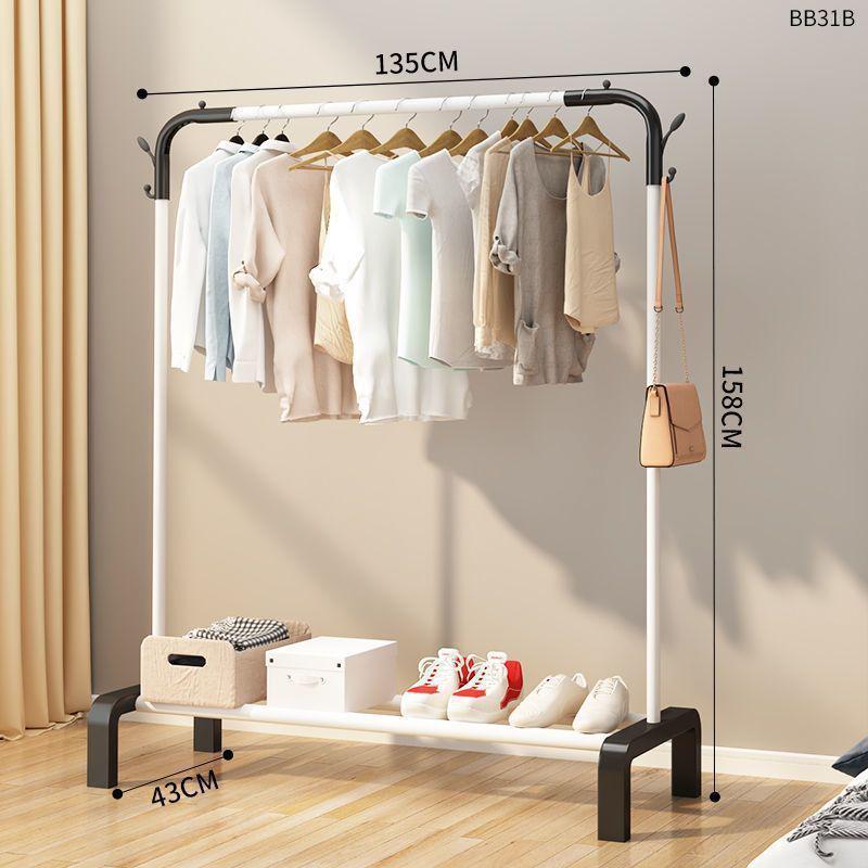 Multi-Functional Clothes Rack: Standing Drying & Coat Hanger for Bedroom, Dorm, or Balcony.
