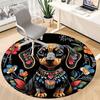 1pc Dachshund Art Print Chair Carpet for Office Non-Slip, Machine Washable Rug for Office, Room - Holiday Decor, Machine Made Yy251016104