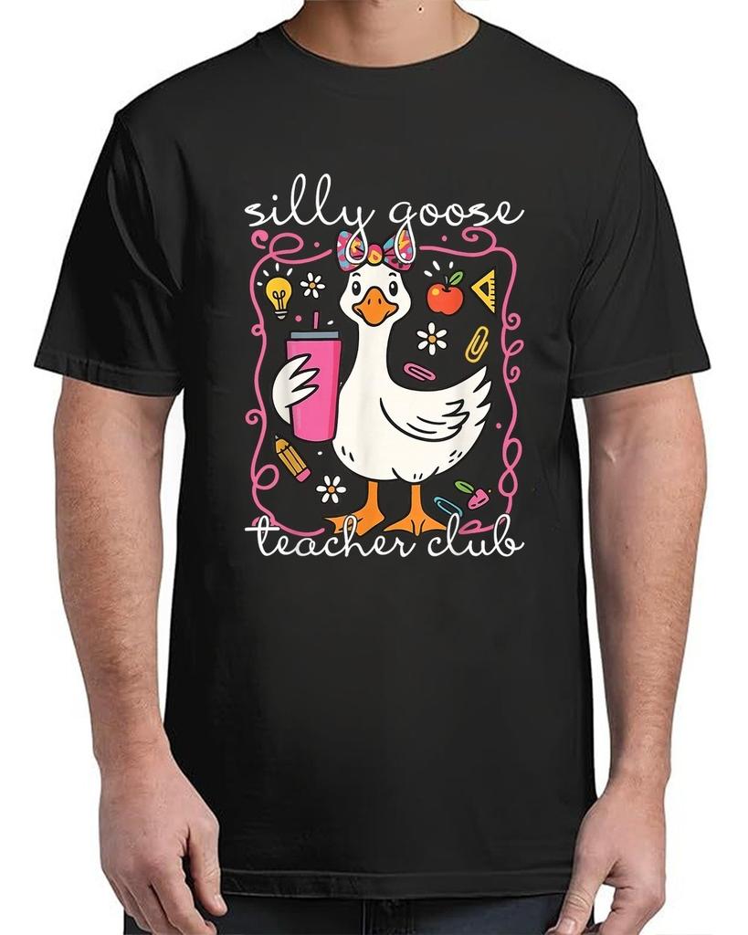 Funny Silly Goose Teacher Club Animal Lover Groovy Vintage Adult S-4XL T-Shirt