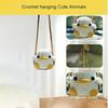Handmade Crochet Animal Car Charms - Soft Yarn Crafted Frog Penguin Chick Pendants Cute Rearview Mirror Decorations for Vehicle