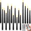 16 Pcs Flameless Taper Candles with Timer Remote 8.5" 9.6" 10.8" 12.8" LED Taper Battery Operated Flameless Candlesticks Flickering Candles for