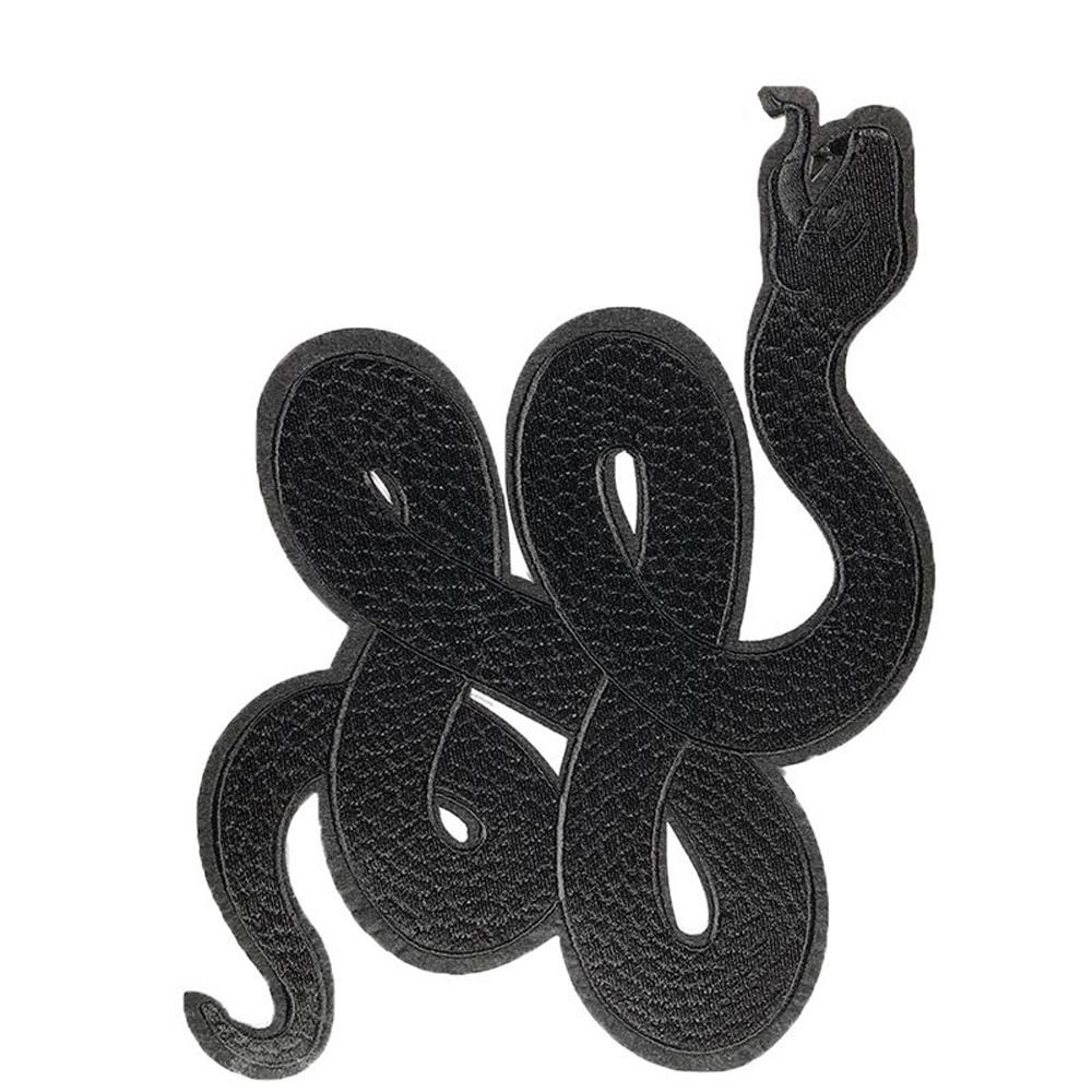 1Pcs Black Snake Embroidery Applique Patch Patches Clothing DIY Repair Apparel Accessories