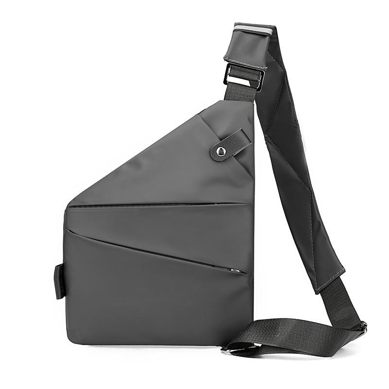 Right Shoulder Gun Bag, Nylon Breast Bag, Men'S Lightweight, Simple And Large-Capacity Messenger Bag, Casual Close-Fitting Shoulder Bag.
