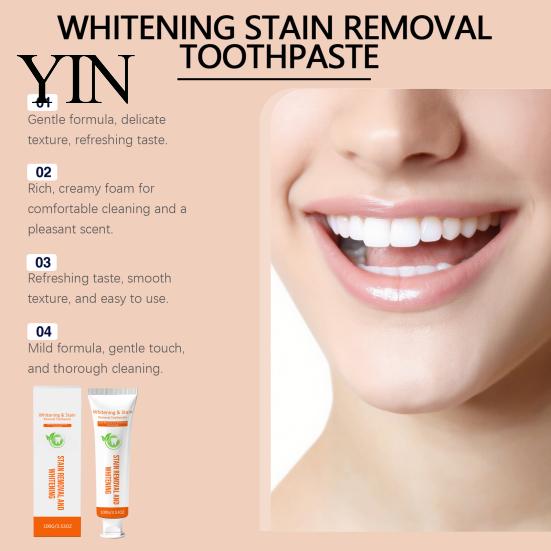 Teeth Cleaning Toothpaste 100G Stain Removal Whitening Toothpaste, Gentle Cleansing for Men Women, Fresh Breath Oral Care Mints Flavor