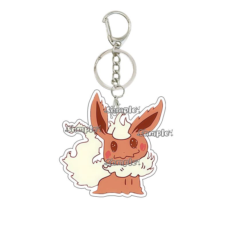 

Creative Anime Eevee Leafeon Glaceon Umbreon Jolteon Anime Double-sided Printing Acrylic Keychain Key Ring Jewelry Accessories about 5cm