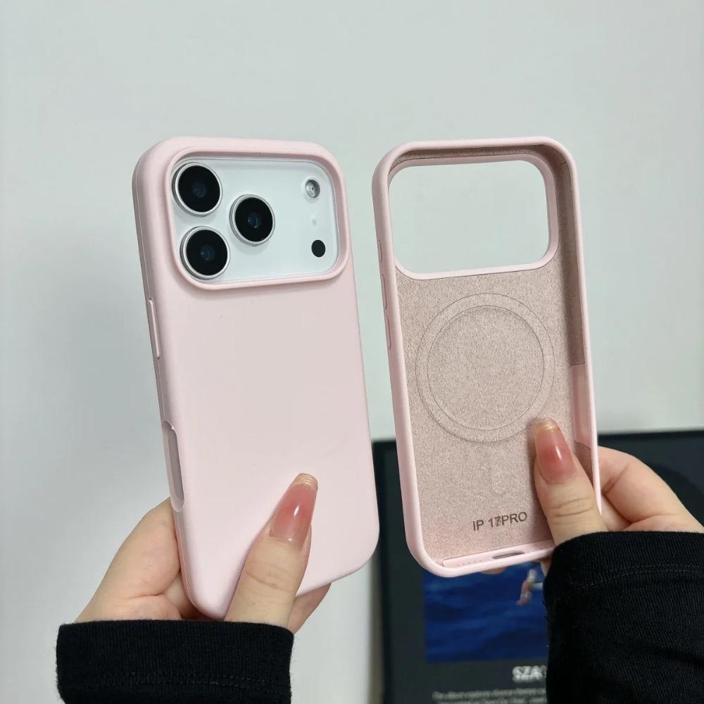 Official Solid Color Liquid Silicone Magsafe Phone Case for IPhone 17 Pro Max 16 15 14 13 12 11 Magnetic Wireless Charge Cover