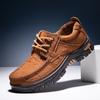 Fashion Spring and Summer Outdoor Sports Men Hiking Leather Shoes Breathable Top Layer Cowhide Casual Leather Shoes
