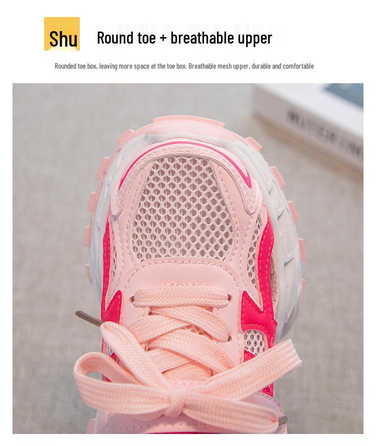 Girls' 2026 Breathable Mesh Sports Shoes – Dopamine Collection Summer Casual