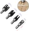 8pcs Carbon Steel Barrel Type Wood Plug Drilling Round Wood Tenon Wood Plug Cutter Hole Opener Woodworking Drill Bit Tool Set