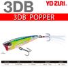 YO-ZURI Bass Lure 3DB Popper Floating 75mm Color: Ghost Pearl