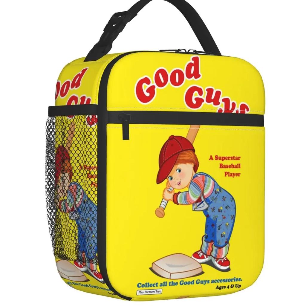 Good Guys Baseball Player Resuable Lunch Boxes Leakproof Child's Play Chucky Thermal Cooler Food Insulated Lunch Bag Kids School