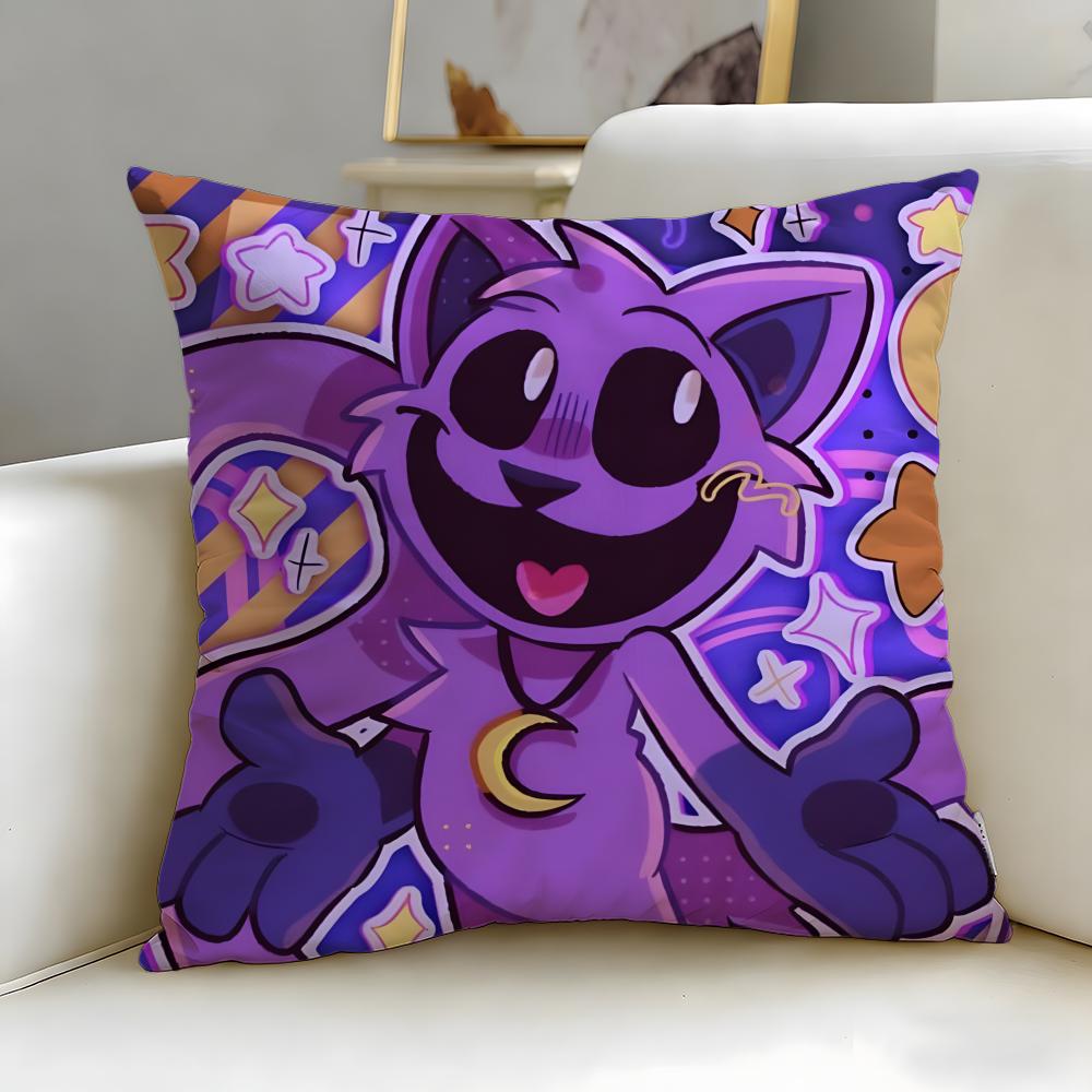 popular cartoon character Catnap Cushion Cover Soft & Easy-Wash Pillow Case – Versatile for Couch, Bed, Travel and Office