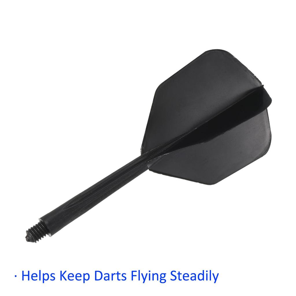 METERXITY 6pcs Integrated Dart Shafts and Flights - 2BA Screw-in Dart Flights Plastic Anti-drop for Soft Tip and Steel Tip Darts (2BA black)