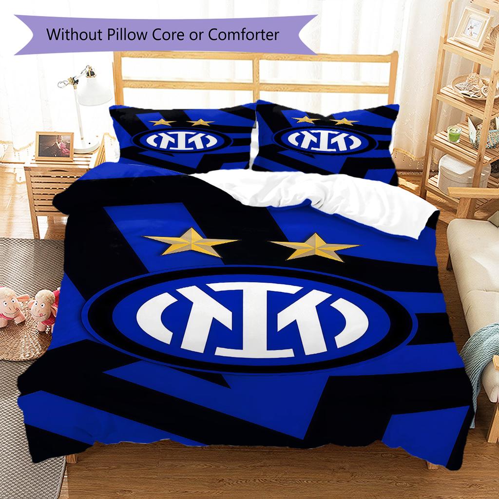 Inter logo  Pattern Bedding Quilt Set Quilt Cover Pillowcase Home Decoration Birthday Gift (1 * duvet cover + 2 * pillowcase, without core)