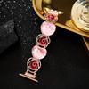 Vintage Hollow Rose Elastic Bracelet for Apple Watch Se 40mm Band 42 44 45 49 38 41mm Flower Metal Strap for iWatch 9 8 7 6 5 4