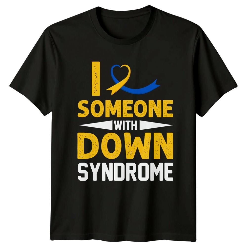 I Love Someone With Down Syndrome Awareness Ribbon TShirt