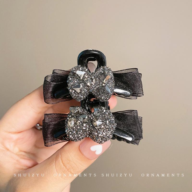 Black Elf Ear Bow Hair Claw Clip - Princess Style Hair Accessory