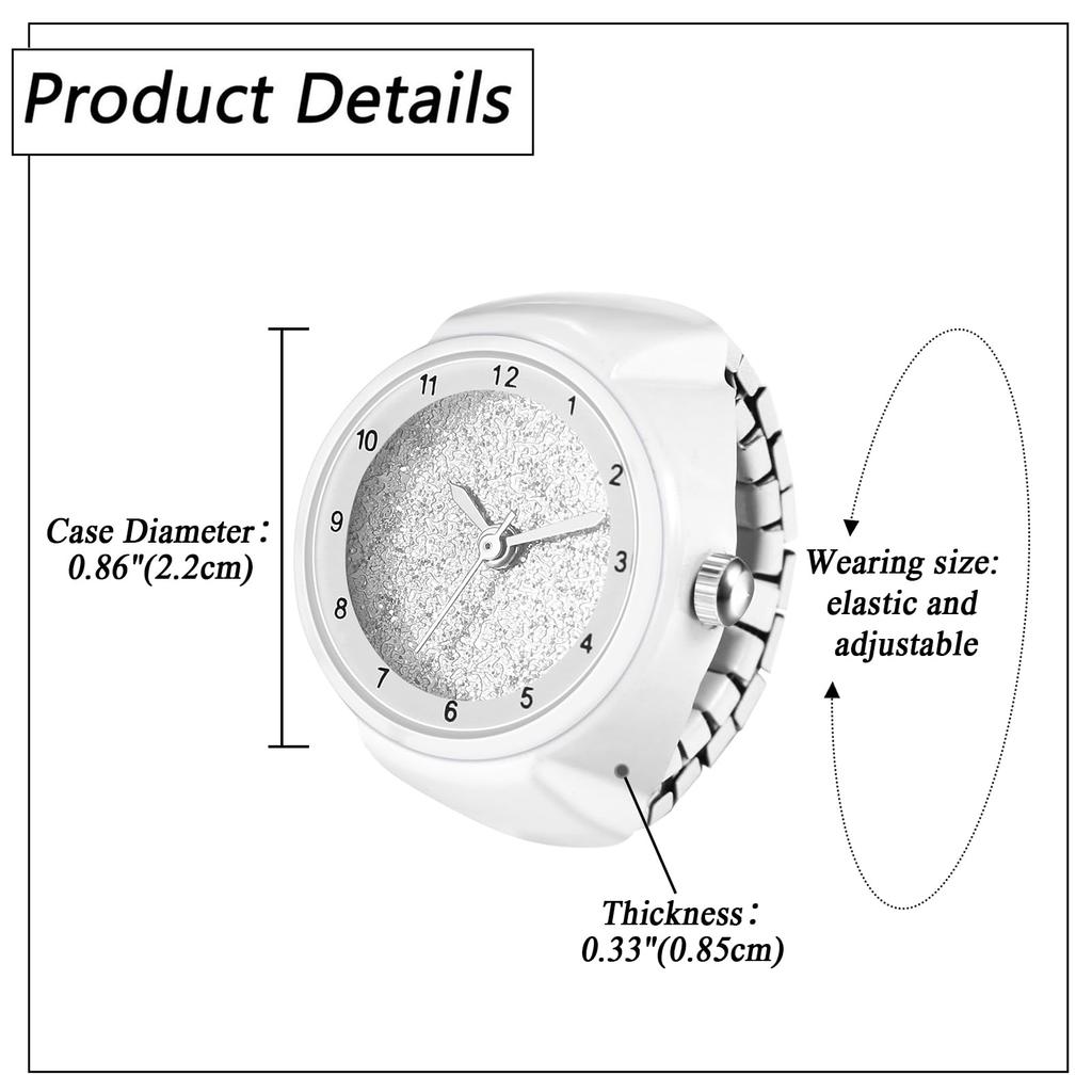 Ring Watch Ring Watch Simple Stylish One Size Fits Stainless Steel Ring Watch Analog Quartz Watch Black White Fashion Accessory Birthday Christmas Day