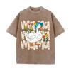2026 Vintage Washed Black Tshirt Cute Mama Duck Floral Graphic Tee Retro Mothers Day Casual Oversized Streetwear For Women