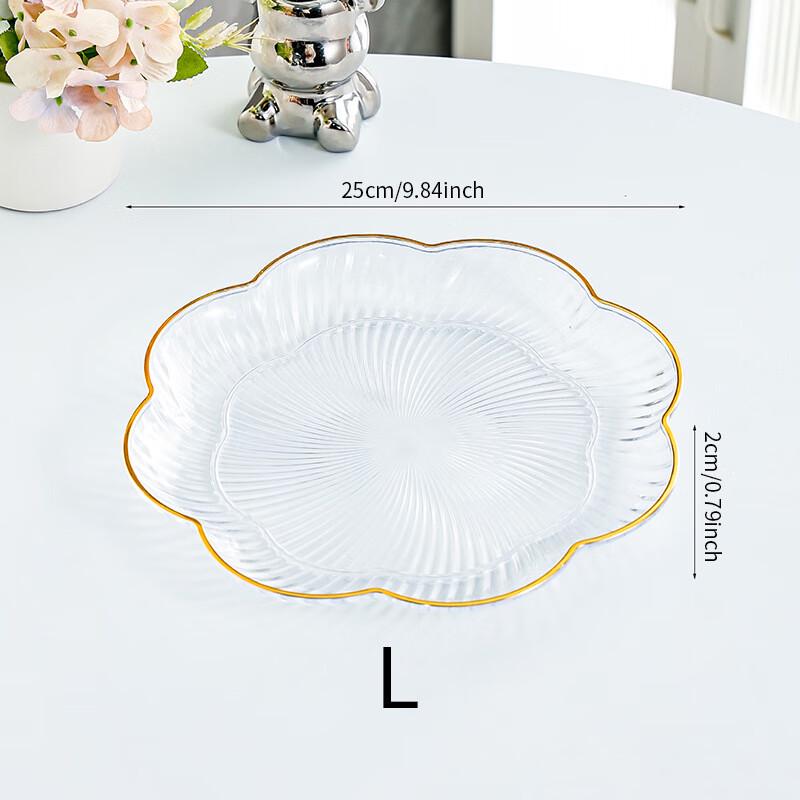 Clear Floral Snack & Bone Waste Plates, Large (Set of 2)