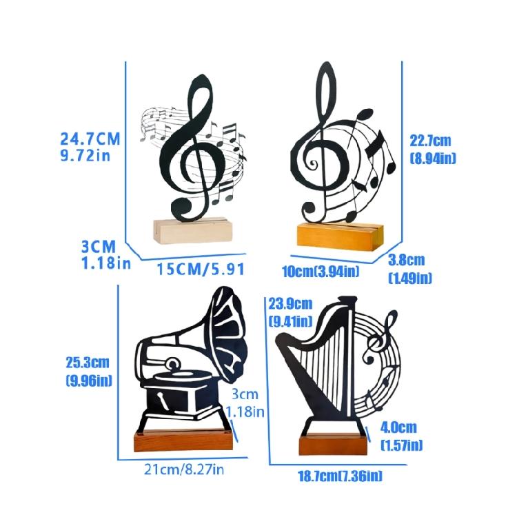Artistic Metal Note On Wooden Base Stylish Room Decoration Ideal For Gift And Display