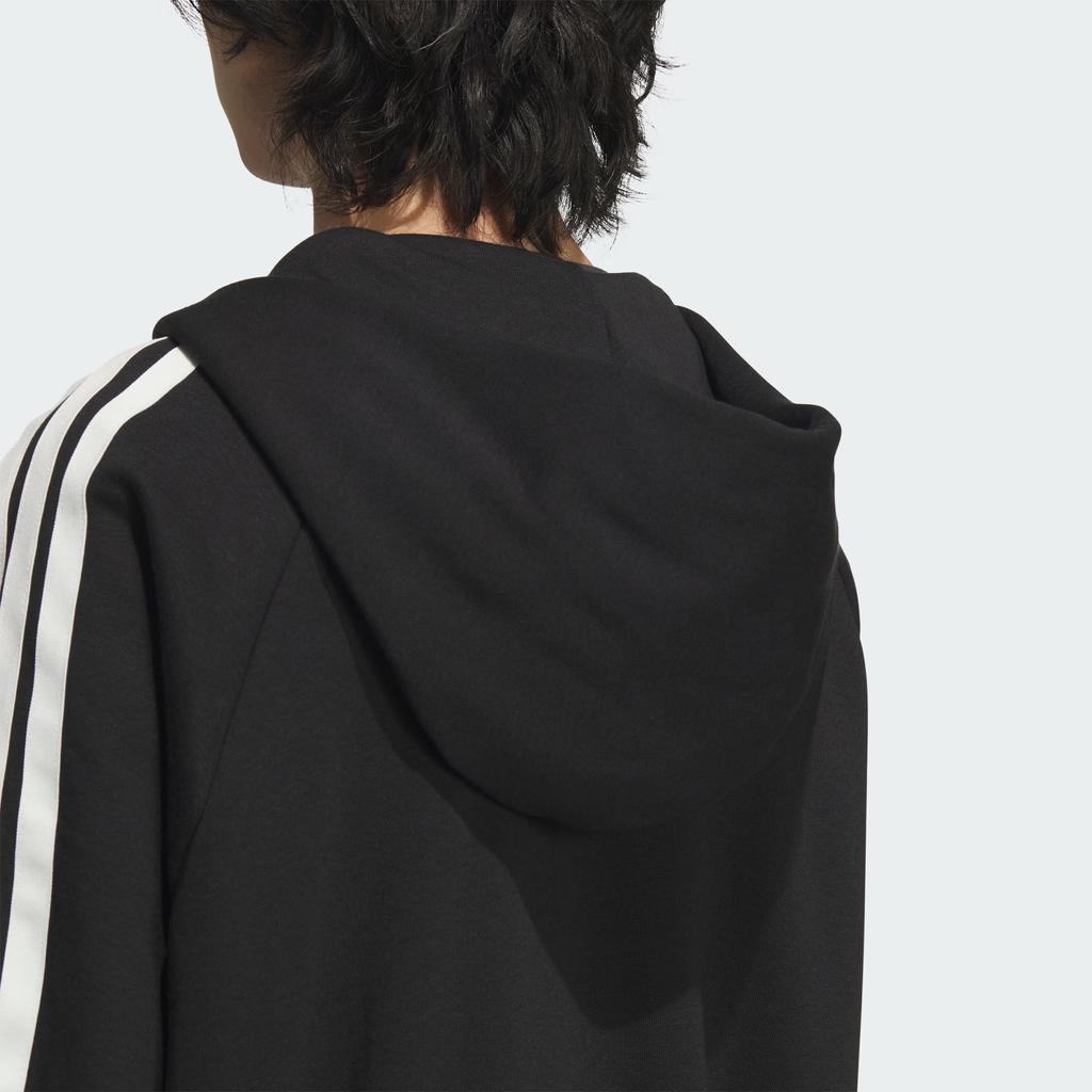 Adidas FW24 Casual Sports Series Brand Logo Stripe Loose Fit Hooded Jacket Unisex Jacket Black JL6077