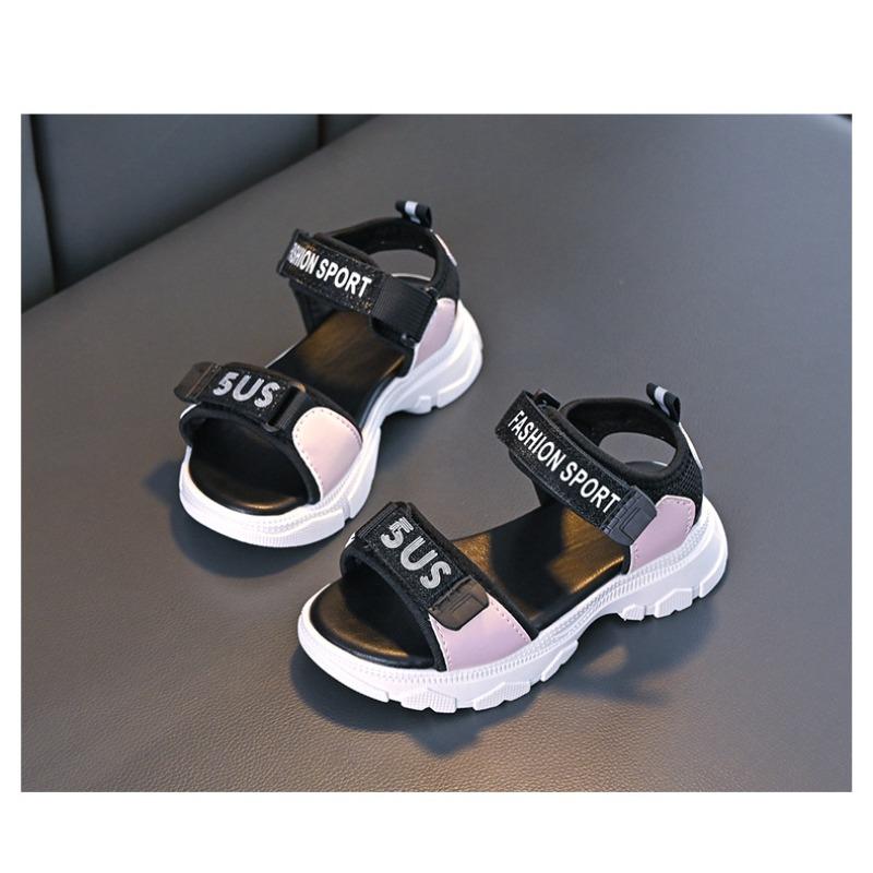 Summer new style girls' sandals, fashionable sporty soft sole open-toe children's beach shoes for big kids and girl students