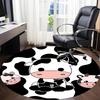 1pc Cow Print Office Round Area Rug, Under Office Chairs Bedroom Living Room Home Decor, Room Deco
