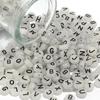 100pcs 7mm Acrylic Luminous Beads Flat Round Alphabet Loose Spacer Beads For Jewelry Making DIY Bracelets Necklace Accessories