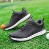 Men’s Golf Shoes Breathable Leather Golf Sneakers Non-slip Spikeless Golf Trainers Outdoor Sports Lace-up Golf Training Shoes