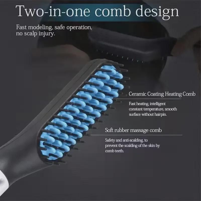 Pieptene Electric Multifuncțional: Îndreaptă, Buclează, Pufuie Părul Scurt