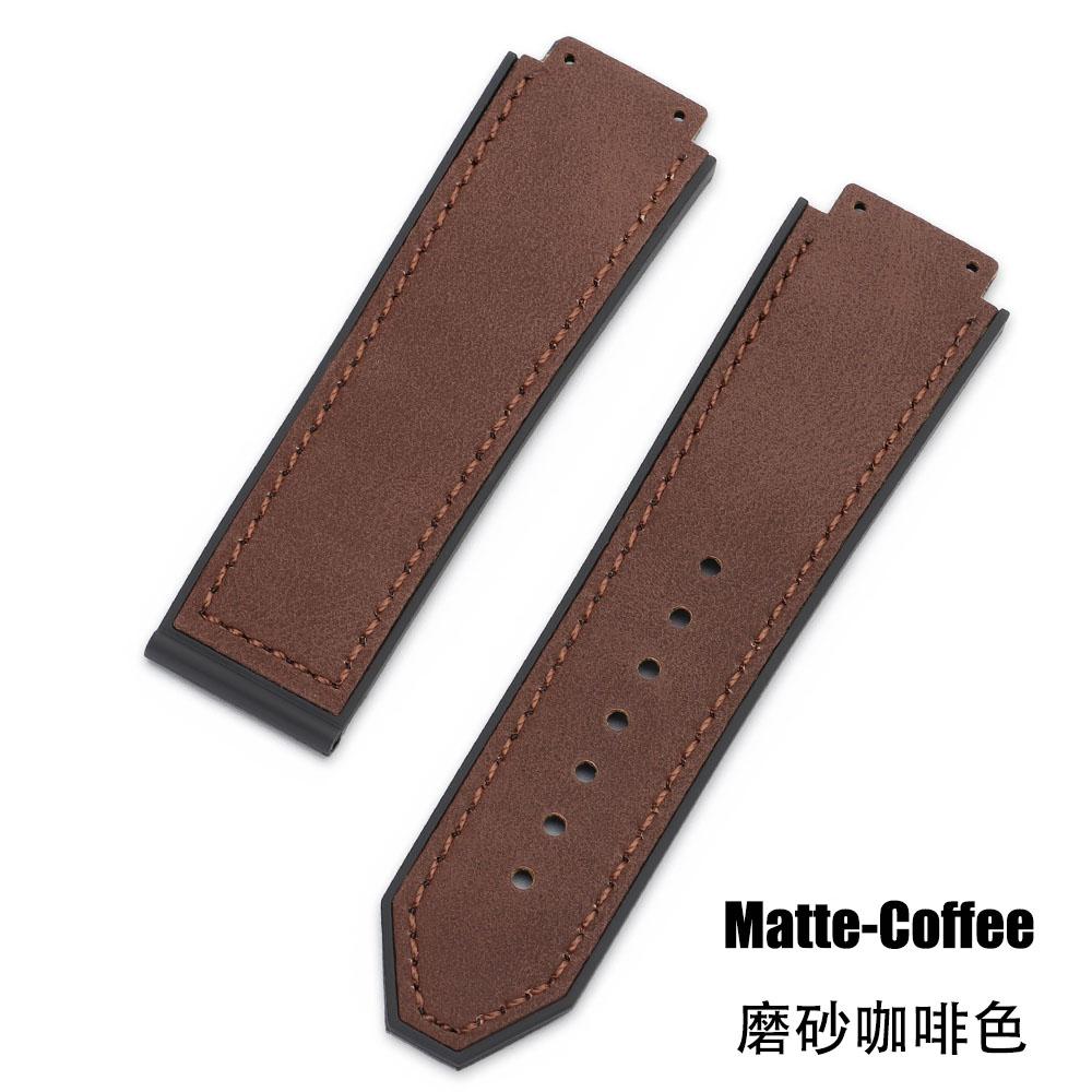 

19x26mm Multicolored Bamboo Texture Cow Leather Watchbands for Hublot Yubo Classic Fusion Big Bang Series Waterproof Wristband 19x26mm