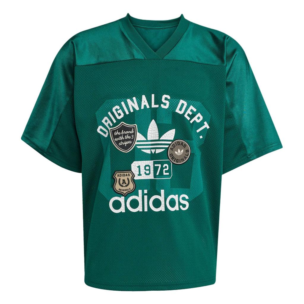 Adidas Originale Og Grafikabteilung. Mesh Mode Einfaches Sport Kurzarm Fußballtrikot Herren Tops Waldgrün KD6251