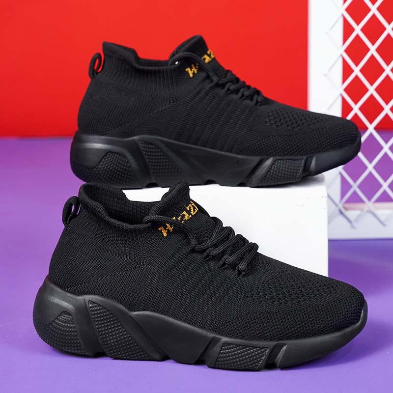 Men's Lightweight Breathable Running Shoes Flat Anti-slip Casual Sneakers Mesh Sneakers