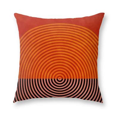 Taie d'oreiller en polyester imprimé à motif abstrait géométrique rétro, décoration intérieure, housse de coussin pour voiture, canapé