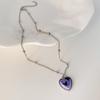 Colorful Butterfly Rabbit Collar Chain Cute Heart Pendant Necklace for Girls Sweet Heart Clavicle Chain Jewelry Women