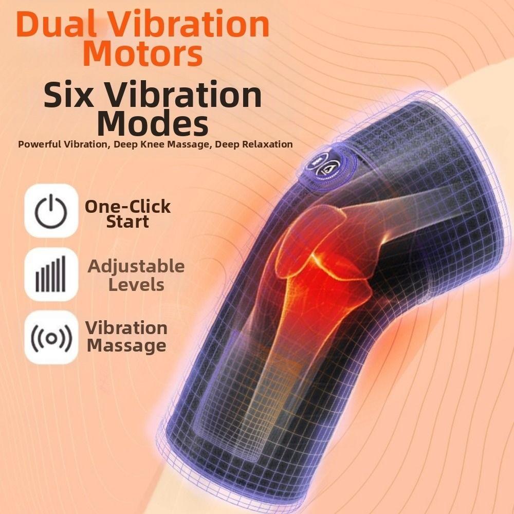 3 in 1 Heated Knee Wrap Black Heating Vibration Massager Heated Knee Brace Arthritis Prevention