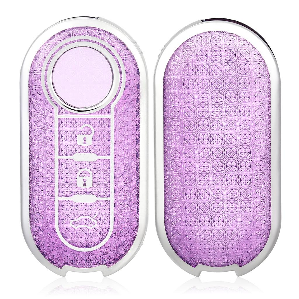Fashion Car Key Case Cover For Fiat 500 Ducato Panda 500L Punto Lancia Musa For Citroen For Citroen Car Keyring Luxury Leather
