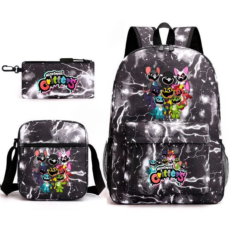 Poppy's Game Time Starry Sky Elementary School Bag Nightmare Animal Large Capacity Backpack Three-piece Set