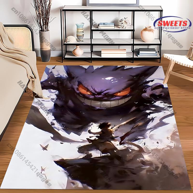Various Sizes Pokemon Gengar Carpet Rug for Living Rooms Bedrooms Sofa, Balcony Garden Decorative Mat Portable Camping Mat Gifts