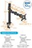 Sanwa Direct Monitor Arm, Supports Up To 30-inch Monitors, 10kg Weight Capacity, Clamp Mount, VESA Compatible, 100-LA029
